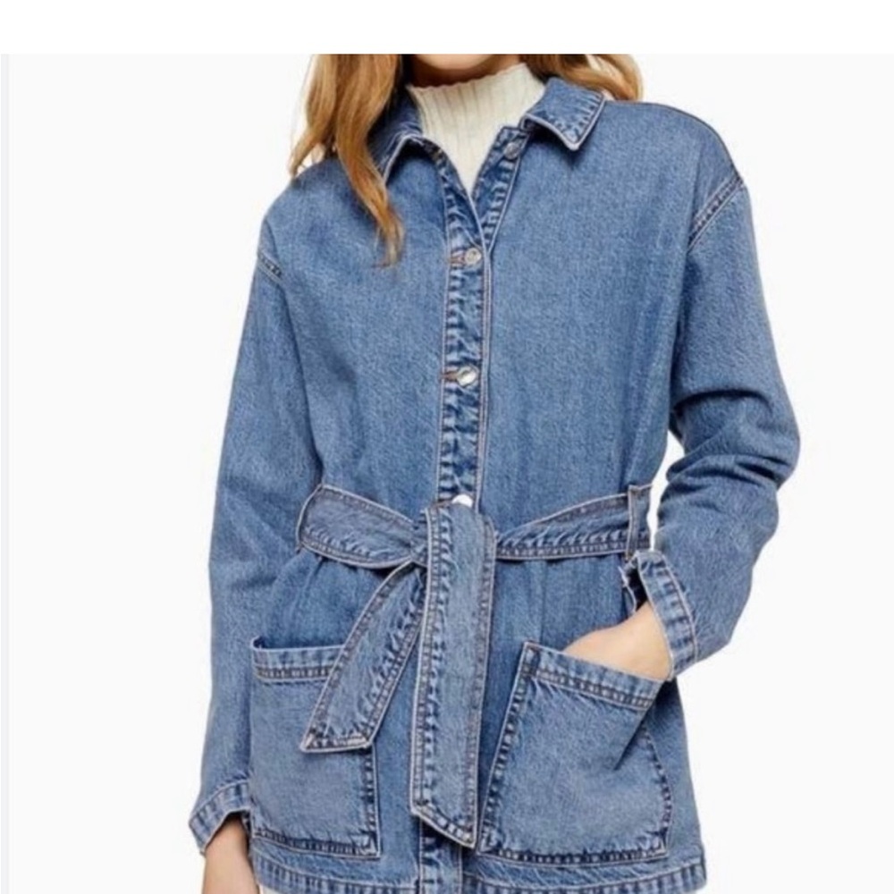 Blue Denim Belted Jacket